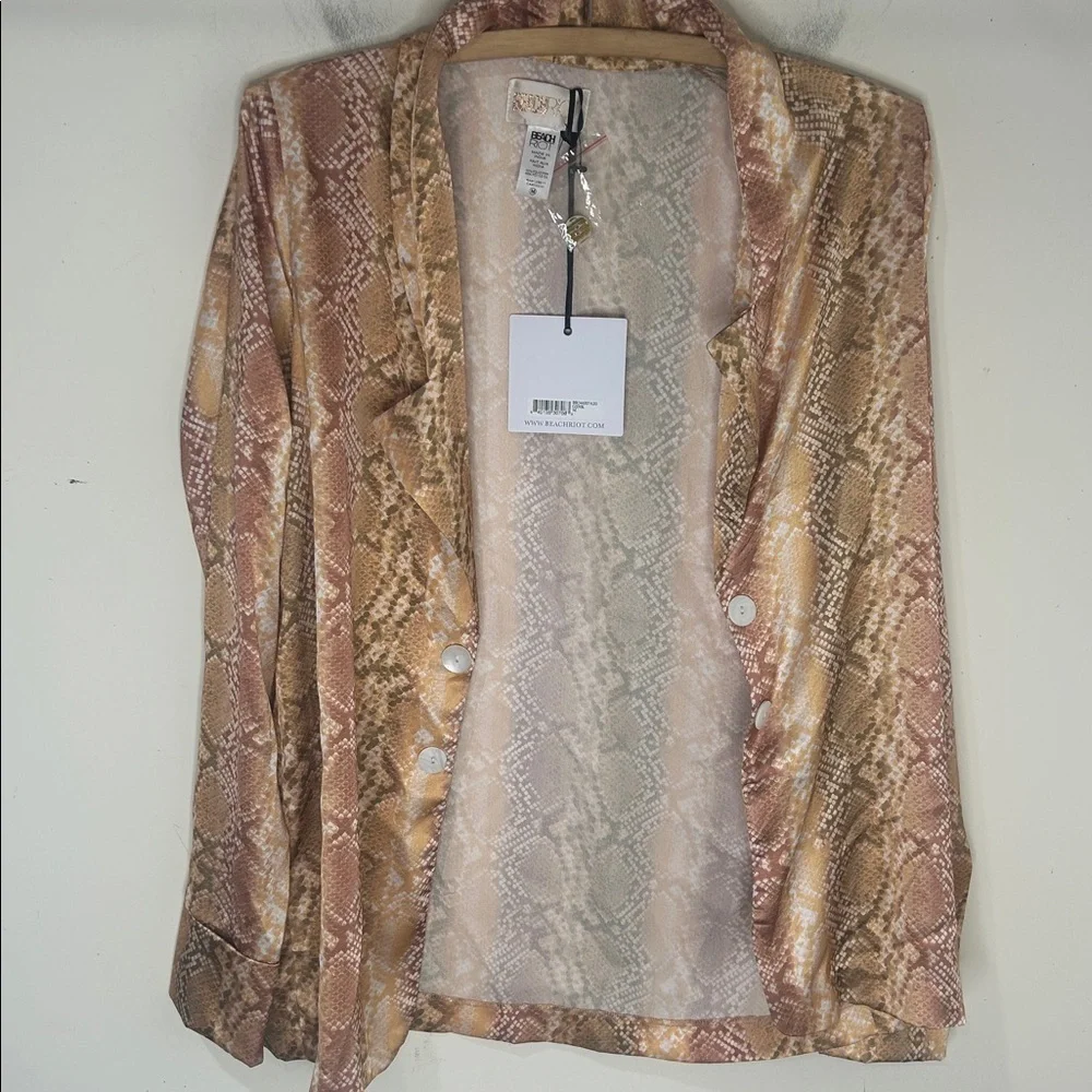 NWT BEACH RIOT Tracy Blazer Snakeskin Print Size Medium